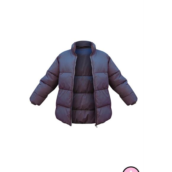 PrettyLittleThing Slate Grey Soft Touch Nylon Padded Panel Longline Puffer UK XS - Picture 5 of 7